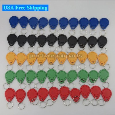 50pcs/lot EM4305 T5577 125khz RFID Tag Key Ring Card Copy Proximity Token