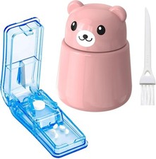 2 Pack Pill Crusher and Cutter, Grinder for Vitamins Tablets with Pink