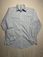 L.L.Bean Wrinkle Resistant Dress Shirt Mens 15 1/2 x 34 Light Blue Cotton