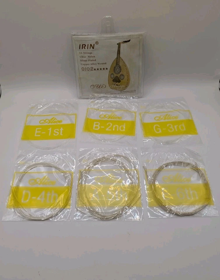 Oud Strings, Silver-Plated Clear Nylon Copper Alloy Wound Oud Strings Set - Image 3 of 3