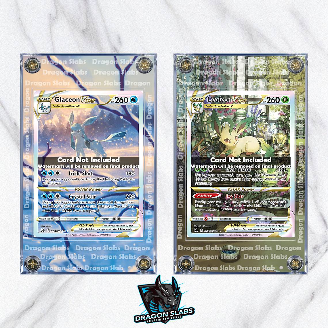 x2Pokemon Glaceon Leafeon Vstar GG40 & GG35 Crown Zenith Extended