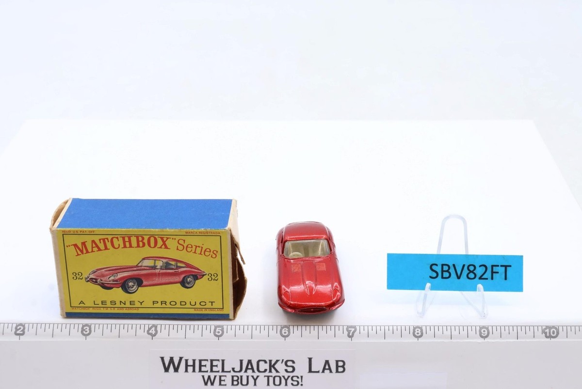 E' Type Jaguar Matchbox Series No. 32 RED Lesney 1960's Made In