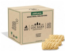 Log Barn Natural Firelighters Box of 500 – Eco BBQ & Pizza Oven Fire Starters 0.07 per lighter
