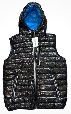 Noize  Puffer Vest Lightweight Vegan Black Glossy Large