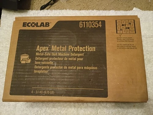 Ecolab 6110354 Apex metal Protection Dish Machine Detergent Case