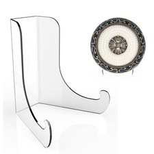 Flat Back Acrylic Plate Display Stand 4.5 Inch 2pc Clear Acrylic Display Holder