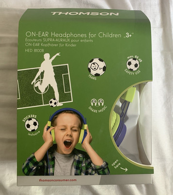 Thomson HED 8100B On-Ear Kopfhörer für Kinder, faltbar, blau/grün, 3,5 mm