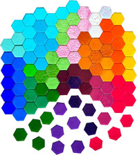 100 Pcs Hexagon Transparent Stained Glass Pieces Mosaics Tiles for Crafts Bulk,