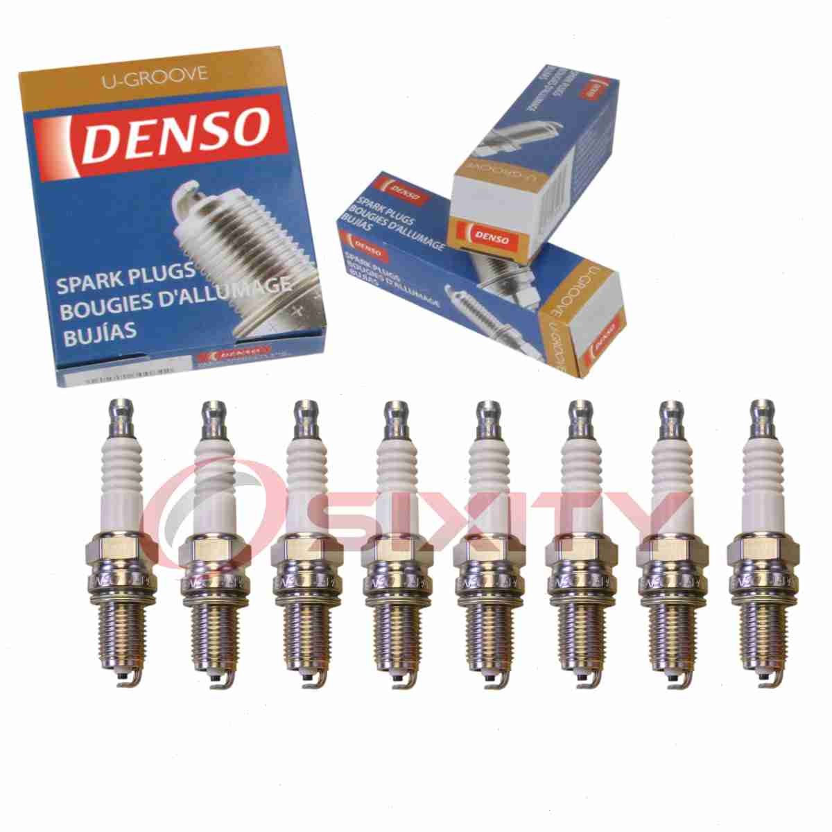 8 pc DENSO 3312 Standard U-Groove Spark Plugs for XU24EPR-U 92238 4339 ue