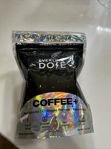 (1)Everyday Dose Coffee+ 7.4oz (ONE PK  EVERYDAY DOSE Mushroom Collagen Protein.