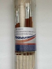US Art Supply 24pc Set Oil And Acrylic Paint Brush Set Long Handle Brushes -New 