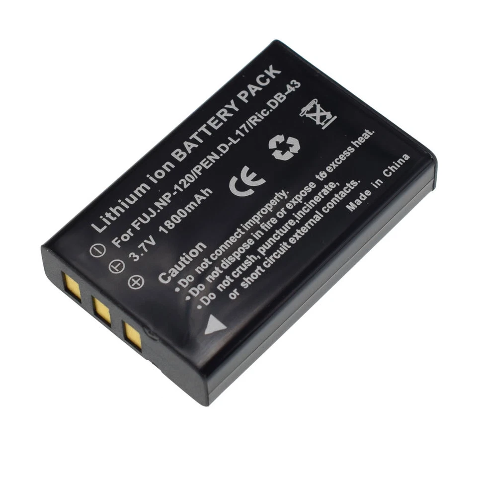 3.7V 1800mAH Battery Pack For PENTAX Optio 330 330RS 430 430RS D-Li2 D-Li7 D-BC2 - Image 3 of 4