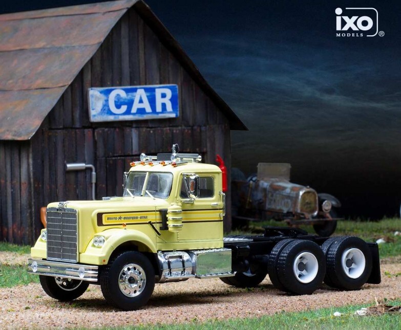 Camion Western Star 4864 IXO 1/43, miniature de collection haut de gamme jaune 1970
