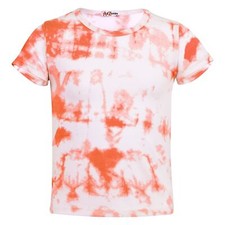 Kids T Shirts Dyed Tie Dye Orange Print Fashion Tank Top Tees For Girls 2-13