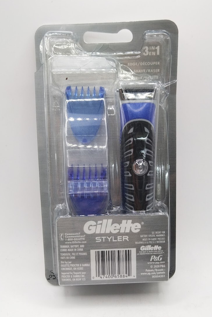 Gillette Styler 3 in 1 Trim Shave Edge Waterproof Men's Razor 1 Cartridge