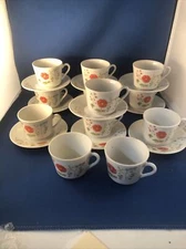 Vintage Demitasse 12 Cups & 10 Saucers  Floral Jardarama Gift Ware Japan