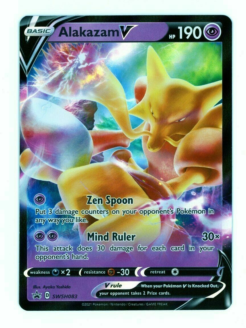 Alakazam V SWSH083 Black Star Promo Near Mint NM Pokemon DNA Games