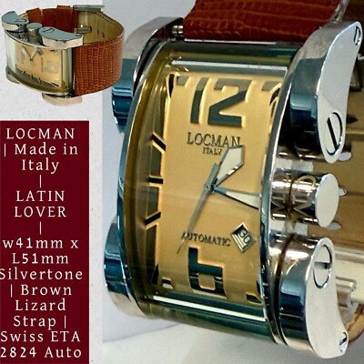 Swiss ETA 2824 Auto | LATIN LOVER | Brown Band | w41mm Rectangle LOCMAN Watch