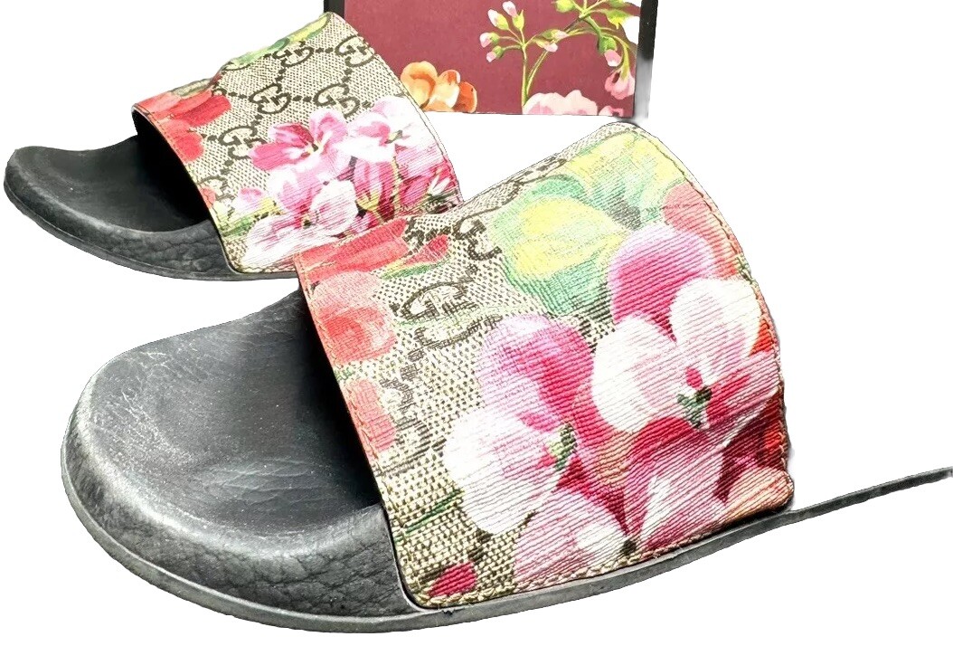 サンダル・ミュール Gucci Slides Bloom Supreme Gucci GG supreme Bloom Slides | eBay
