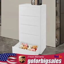 5-tier Storage Dresser White Drawer Dressers Storage Chest of Drawers W/Drawers