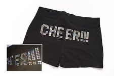 kurze Shorts Cheer glitzer Hose schwarz Turnhose Hotpant Cheerleader