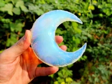 Large Opalite Crescent Moon – Handcrafted Crystal for Healing, Decor & Wholesale