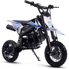 MotoTec Hooligan 72cc 4-Stroke Gas Dirt Bike in Blue Off-Road Fun