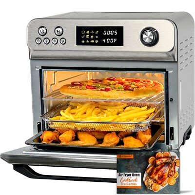 HYSapientia 24L Heißluftfritteuse Ofen 10in1 XXL Umluft Herd 1800W mit Zubehör