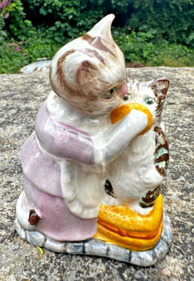 Vintage Beswick Beatrix Potter Tabitha Twitchett und Miss Moppet BP3b Katze Figur