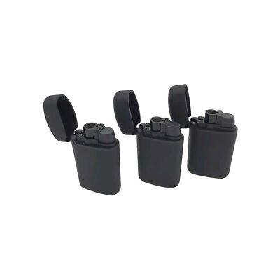 3x Sturmfeuerzeug- Feuerzeug/Schwarz/Outdoor/Camping JET FLAME GUMMIERT