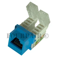 CAT6 Network Ethernet RJ45 Port 110 Punch Down or Toolless Keystone Jack Blue