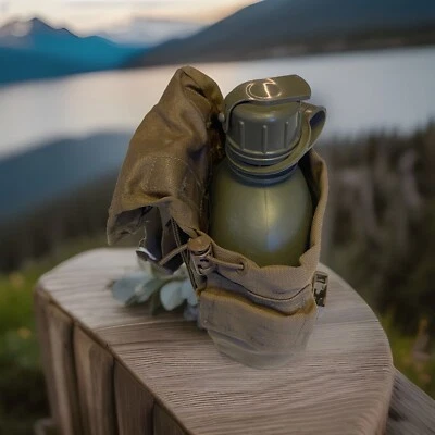 ARMY SURPLUS USMC MOLLE BOLSA COMEDOR 1 LITRO, con botella de agua (COYOTE BROWN)