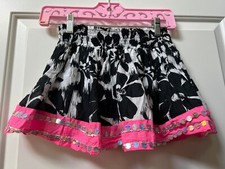 JUSTICE BLACK/WHITE WITH PINKTRIM WITH SEQUINS SKIRT SZ 10  GENTLY WORN