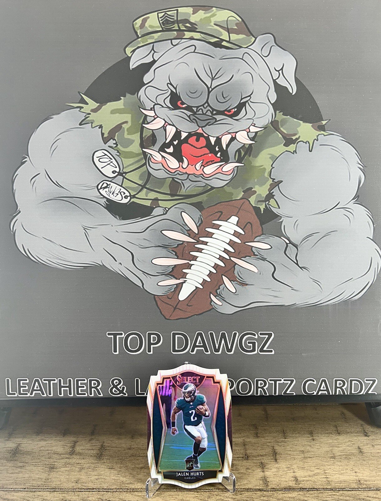 2020 SELECT JALEN HURTS PREMIER LEVEL WHITE DIE-CUT PRIZM RC PHILADELPHIA EAGLES