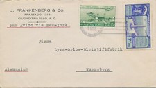 DOMINIKANISCHE REPUBLIK 1938 int Flugpost-MiF Lupo-Bf CIUDAD TRUJILLO - NÜRNBERG