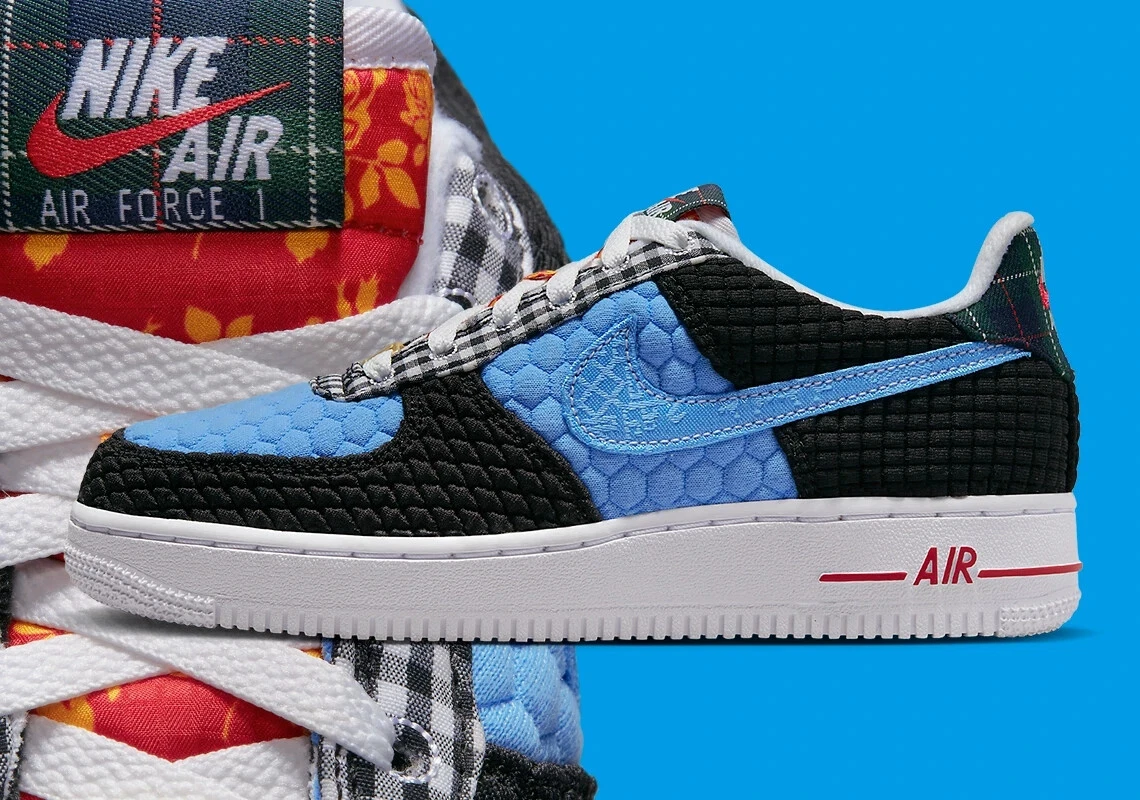 nike air force 1 07 lv8 blue white and red