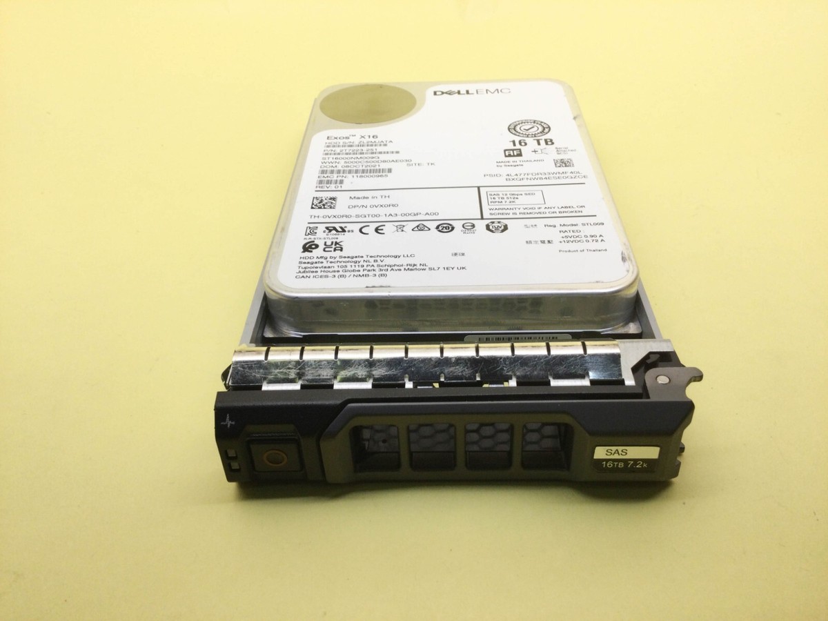 VX0R0 Dell EMC 16TB 7.2K SAS 12Gbps SED 3.5'' HDD 0VX0R0