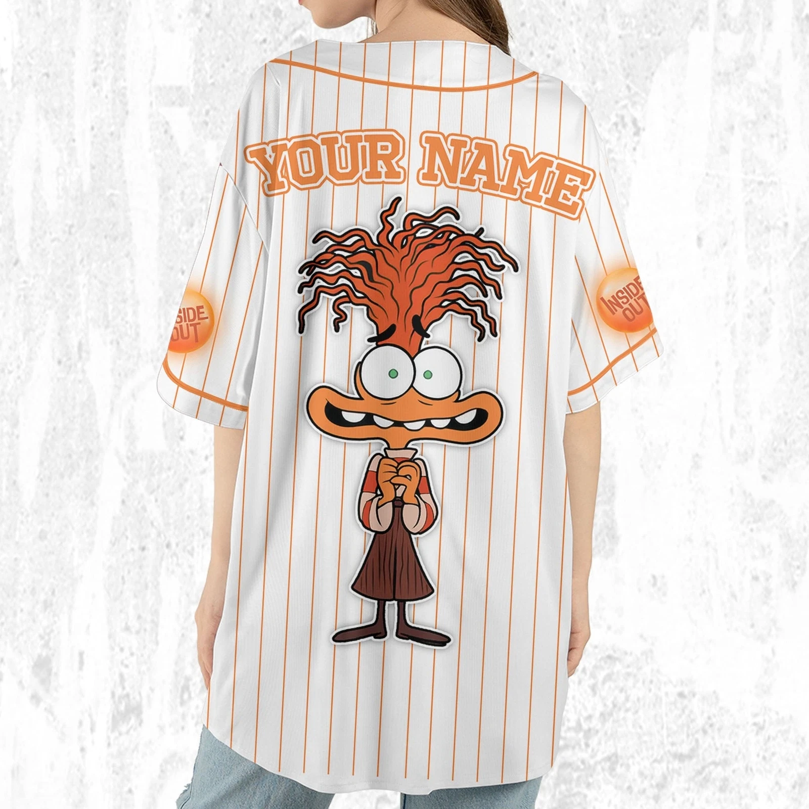 Custom Disney Inside Out Anxiety Simple Baseball Jersey, Disney Baseball