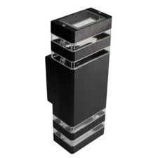 Santa Black 2 Way Outdoor Feature Wall Light Lantern Up Down for GU10 LED