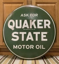 Quaker State Metal Sign Oil Can Gas Station Garage Vintage Style Auto Wall Decor