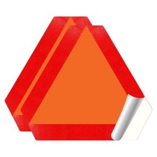 2 Pack 14x16In Slow Moving Vehicle Sign Vinyl Decal Reflective Triangle Sticker