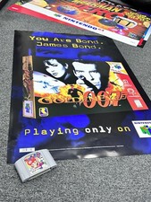 New Never Displayed Nintendo 64 N64 007 Goldeneye Bond Display Banner 36”x22”