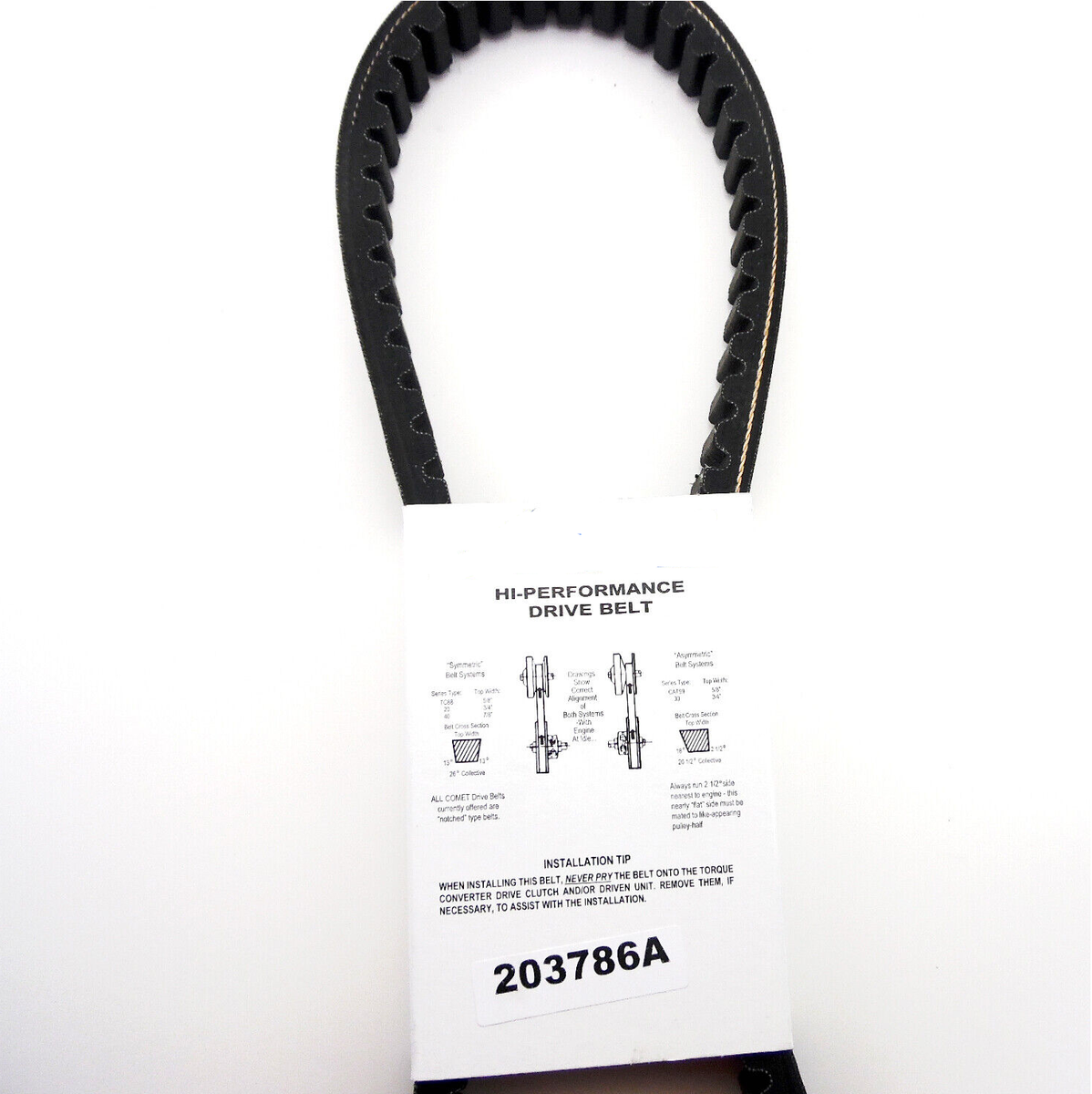 Comet 203786A Go Kart Torque Converter Belt - 40 Series, Fits 34.83" Outer Circumference, 7/8" Width