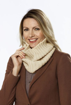 Rollkragen Einsatz Rollkrageneinsatz Krageneinsatz Strick Strickkragen Beige