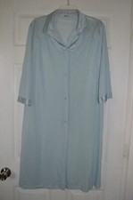 Vintage Vanity Fair Button Front House Coat Size Medium Light Blue Made in USA