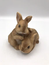 Vintage Homco Two mischief Brown Bunnies
