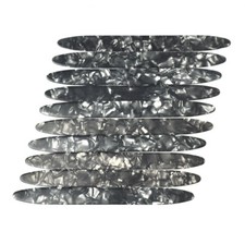 10Pcs Gauge 0.71mm Celluloid Strips Oud Pick Reeshe for Oud Ud Qadim Pearl Black