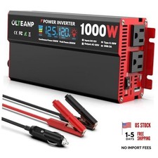 1000 Watt Power Inverter 12V DC to 110V/120V AC Car Inverter with 1000W Black