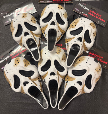 GhostFace Hockey Mask Distressed Scream Fun World FREE SHIPPING IN STOCK!!!!!