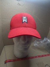 Nike Tiger Woods Golf Red Embroidered Flexfit Stretch Hat Size M